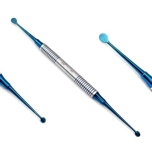 مجموعة مصعد سمحاقي للأسنان مكونة من 4 قطع مطلية بالتيتانيوم الأزرق | Prichard Molt Buser Surgical Elevators | Stainless Steel Implant Instruments Autoclavable in Kuwait
