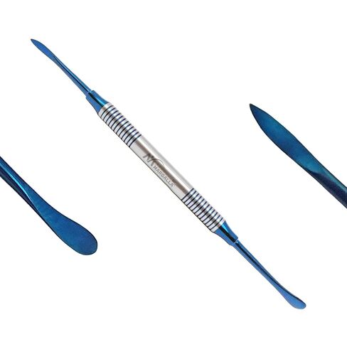 مجموعة مصعد سمحاقي للأسنان مكونة من 4 قطع مطلية بالتيتانيوم الأزرق | Prichard Molt Buser Surgical Elevators | Stainless Steel Implant Instruments Autoclavable in Kuwait