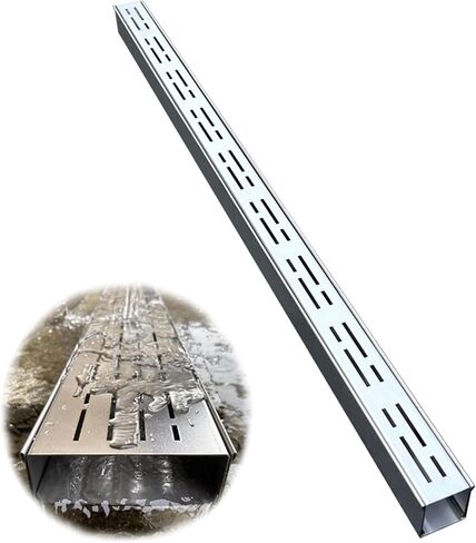 Trench Drain System 2/3/4/5/6 Inch Wide, 304 Stainless Steel Channel Drain Grate Kit for Yard Driveway Patio Deck, Indoor Outdoor Floor Drainage Trench(7x5cm(2 3/4"x2")) in Kuwait