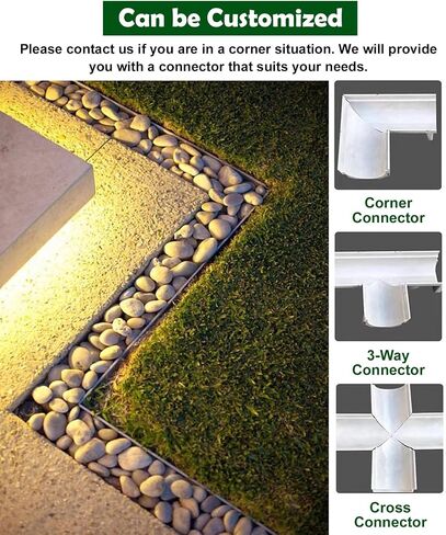 Outdoor Channel Drain Kit, Trench Drainage Gutter for Cobble Stones Filling, Sewerage Gratings System with Stainless Steel Grate(Size:25x25cm(9 7/8x9 7/8")) in Kuwait