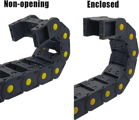 1pcs Cable Chains R55~R150 25x25 25x38 25x57 Semi-Enclosed Plastic Towline 1m Length Yellow dot Enhancement for CNC(125mm,25x25 mm) in Kuwait