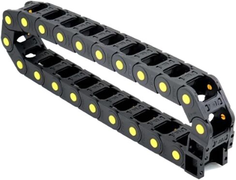 1pcs Cable Chains R55~R150 25x25 25x38 25x57 Semi-Enclosed Plastic Towline 1m Length Yellow dot Enhancement for CNC(55mm,25x50 mm) in Kuwait