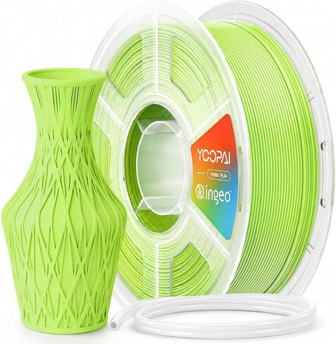 YOOPAI PLA+ خيوط غير لامعة 1.75 مم مع أنبوب تفلون PTFE 2 متر، خيوط طابعة ثلاثية الأبعاد 1 كجم (2.2 رطل)، دقة الأبعاد +/- 0.02 مم، نسيج سطح غير لامع، أخضر داكن in Kuwait