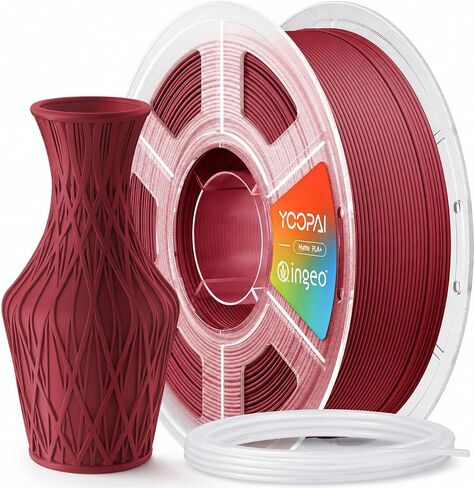 YOOPAI PLA+ خيوط غير لامعة 1.75 مم مع أنبوب تفلون PTFE 2 متر، خيوط طابعة ثلاثية الأبعاد 1 كجم (2.2 رطل)، دقة الأبعاد +/- 0.02 مم، نسيج سطح غير لامع، أخضر داكن in Kuwait