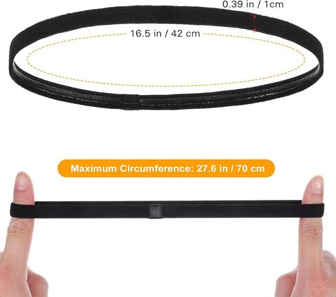 Healifty Thin Sports Headbands for Men Women: 9pcs Non Slip Elastic Hair Bands Black, Athletic Sweat Accessories for Workout Running Soccer Yoga in Kuwait