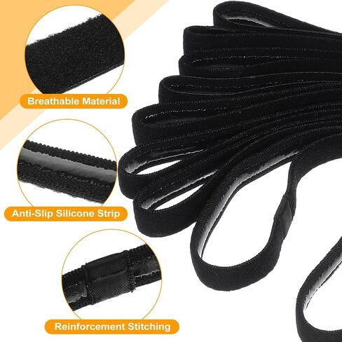 Healifty Thin Sports Headbands for Men Women: 9pcs Non Slip Elastic Hair Bands Black, Athletic Sweat Accessories for Workout Running Soccer Yoga in Kuwait