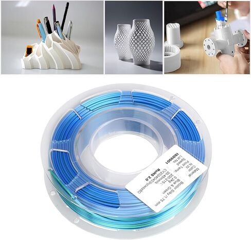 Silk PLA 3D Printer Filament, Dual Color Blue Green Shiny 1.75mm Filament with Smooth Texture for Most 3D Printers, 1kg Spool in Kuwait