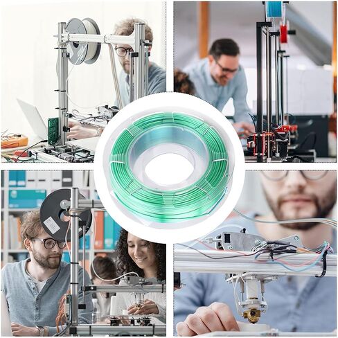Silk PLA 3D Printer Filament, Dual Color Blue Green Shiny 1.75mm Filament with Smooth Texture for Most 3D Printers, 1kg Spool in Kuwait