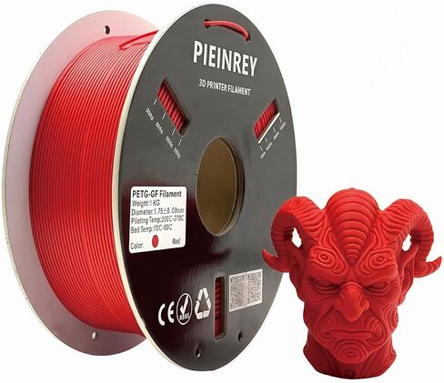 خيوط PETG من الألياف الزجاجية المقواة 1.75 مم، مقاومة عالية للصدمات، متانة وصلابة، متوافقة مع Bambu Lab Creality K1C، QIDI MAX3، FLASHFORGE، طابعة Prusa MK4 FDM ثلاثية الأبعاد، 1 كجم، أحمر in Kuwait