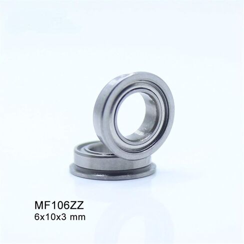 محامل ذات حواف 10 قطعة MF106ZZ شفة محمل كروي أخدود عميق ABEC-1 كروم فولاذ حجم مصغر 6x10x3 مللي متر منتجات صناعية in Kuwait