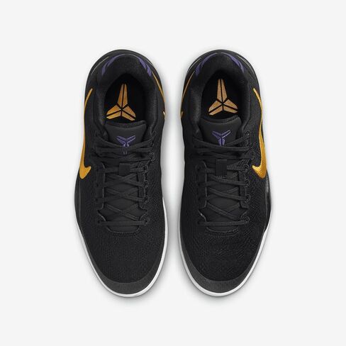 حذاء كرة السلة Kobe 8 Big Kids (FN0266-002، أسود/أبيض/أرجواني كورت/ذهبي جامعي) مقاس 5 in Kuwait