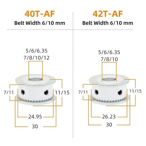 2GT40T42T Timing Pulley Bore Size 5-10m Circle-arc Tooth Pitch Width 6-10mm 1Pcs(42T (Bore 10 mm),Belt Width 10mm) in Kuwait