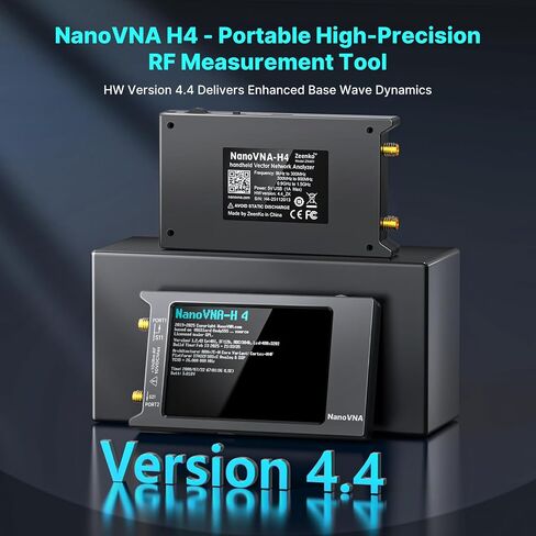 محلل شبكة ناقل NanoVNA-H4 المحدث من AURSINC V4.4، 9 كيلو هرتز - 1.5 جيجا هرتز، شاشة لمس 4 بوصات مع حافظة واقية صلبة من مادة EVA مقاس 4 بوصات - تخزين مقاوم للماء للصدمات لـ NanoVNA H4/TinySA Ultra in Kuwait