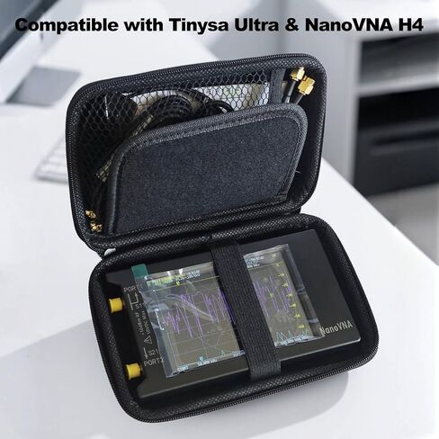 محلل شبكة ناقل NanoVNA-H4 المحدث من AURSINC V4.4، 9 كيلو هرتز - 1.5 جيجا هرتز، شاشة لمس 4 بوصات مع حافظة واقية صلبة من مادة EVA مقاس 4 بوصات - تخزين مقاوم للماء للصدمات لـ NanoVNA H4/TinySA Ultra in Kuwait