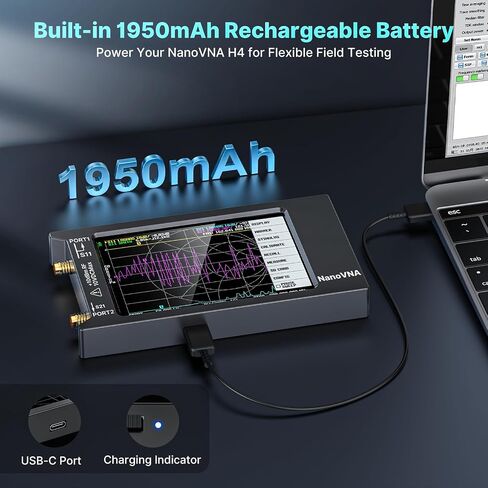 محلل شبكة ناقل NanoVNA-H4 المحدث من AURSINC V4.4، 9 كيلو هرتز - 1.5 جيجا هرتز، شاشة لمس 4 بوصات مع حافظة واقية صلبة من مادة EVA مقاس 4 بوصات - تخزين مقاوم للماء للصدمات لـ NanoVNA H4/TinySA Ultra in Kuwait