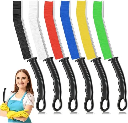 6Pcs Hard Bristle Crevice Cleaning Brush, Multifunctional Premium Crevice Cleaning Tool, Designed for Cleaning Narrow Spaces, Suitable for Toilet, Faucets, Kitchen, Grout,Colorful in Kuwait