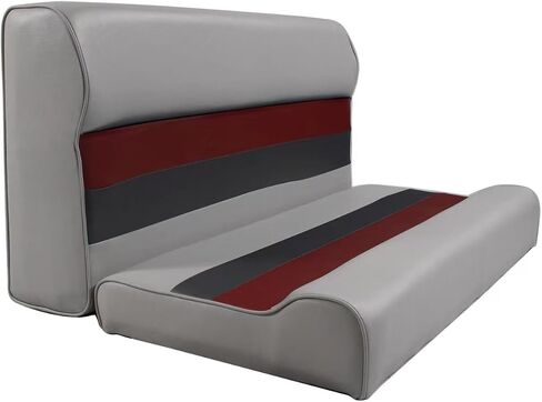 Premium Series 37" Pontoon Bench Seat Cushion Set 3001-ABEC Grey/Red/Charcoal (Base sold Separate 3010-AB) in Saudi Arabia