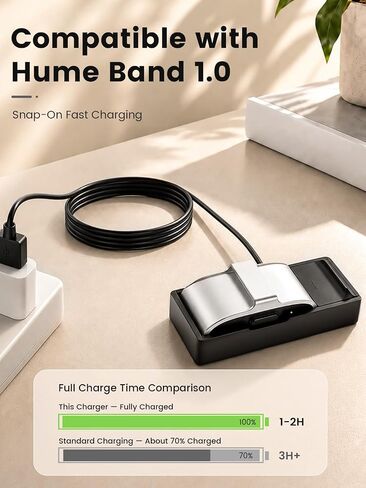 Charger Compatible with Hume Band 1.0, 3.3FT/1M USB Clip Charging Cable, Portable Replacement Charging Dock Cord for Hume Band Fitness Tracker, Black in Saudi Arabia