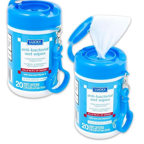Travel Size Wet Wipes 2 Pack - Bundle with 40 Ocean Breeze Scented Hand Moisturizing Towelettes for On the Go Cleansing | Keychain Wet Wipes Pack in Kuwait