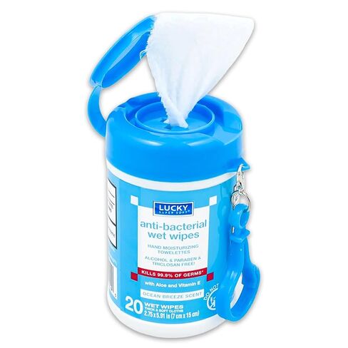 Travel Size Wet Wipes 2 Pack - Bundle with 40 Ocean Breeze Scented Hand Moisturizing Towelettes for On the Go Cleansing | Keychain Wet Wipes Pack in Kuwait