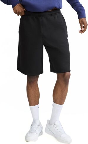 Champion Men's Fleece Shorts, 10-Inch Inseam, Standard Fit, Midweight, Black, 5X-Large in Kuwait