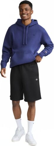 Champion Men's Fleece Shorts, 10-Inch Inseam, Standard Fit, Midweight, Black, 5X-Large in Kuwait