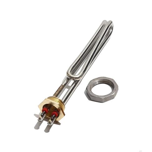 Electric Water Heating Element G1 Inch Copper Thread AC 110V 220V Bend Heater 1000W 2000W 3000W 1Pcs(with locknut,110V_3KW 230MML 304SS) in Kuwait