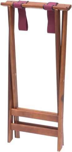 HUBERT Tray Stand with Solid Legs Dark Walnut Wood - 31" H in Kuwait