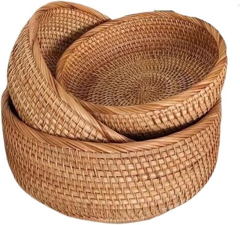 Handwoven Wicker Baskets Set handwoven wicker baskets are beautifully crafted to bring stylish touch to your home. Perfect for organizing daily items to any space. (Small) in Kuwait