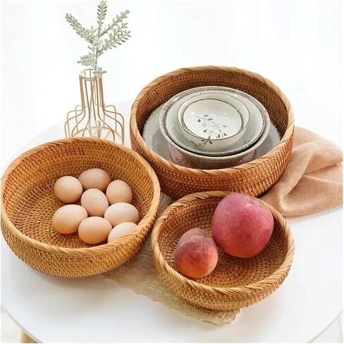 Handwoven Wicker Baskets Set handwoven wicker baskets are beautifully crafted to bring stylish touch to your home. Perfect for organizing daily items to any space. (Small) in Kuwait