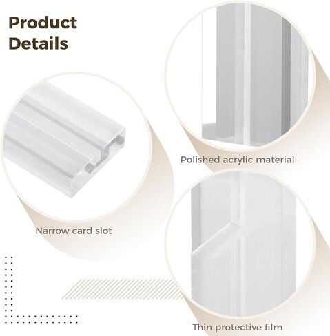 Lnrueg 24 Pcs Acrylic Place Card Holders, 2 Inch Card Display Stand, Table Number Holder with Card Slot, Clear Acrylic Sign Holder for Wedding Restaurant Exhibition, 3 mm Slot Width in Kuwait