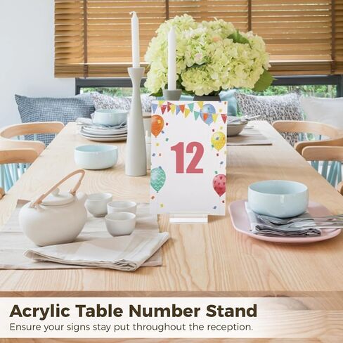Lnrueg 24 Pcs Acrylic Place Card Holders, 2 Inch Card Display Stand, Table Number Holder with Card Slot, Clear Acrylic Sign Holder for Wedding Restaurant Exhibition, 3 mm Slot Width in Kuwait