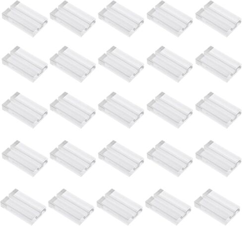 Lnrueg 24 Pcs Acrylic Place Card Holders, 2 Inch Card Display Stand, Table Number Holder with Card Slot, Clear Acrylic Sign Holder for Wedding Restaurant Exhibition, 3 mm Slot Width in Kuwait