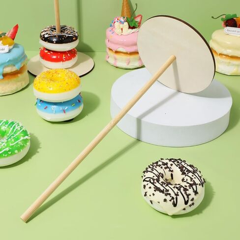 Donut Stand 3-Tier Dessert Display Rack for Birthday Party Donut Bar Holder Sweet Treats Display Stand Rustic Style 11.81X4.72X4.72In Set of 3 in Kuwait