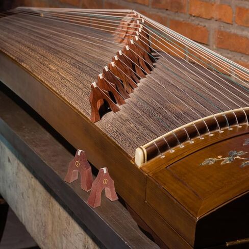 BESTonZON 1-21 Strings Guzheng Wooden Bridge Support Set with Guzheng String Bridge Chart for Repair and Practice Accessories in Kuwait