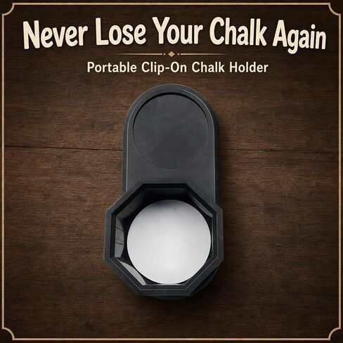 Octagon Pool Chalk Holder, Portable Billiard Pool Cue Chalk Holder,Pool Cue Chalk Case Container Box for Snooker Accessories,Black, Plastic in Kuwait