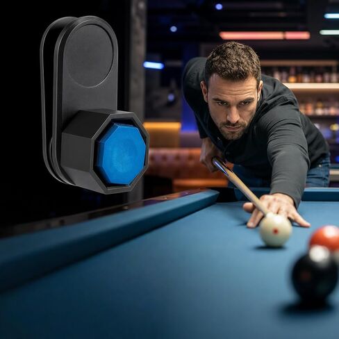 Octagon Pool Chalk Holder, Portable Billiard Pool Cue Chalk Holder,Pool Cue Chalk Case Container Box for Snooker Accessories,Black, Plastic in Kuwait