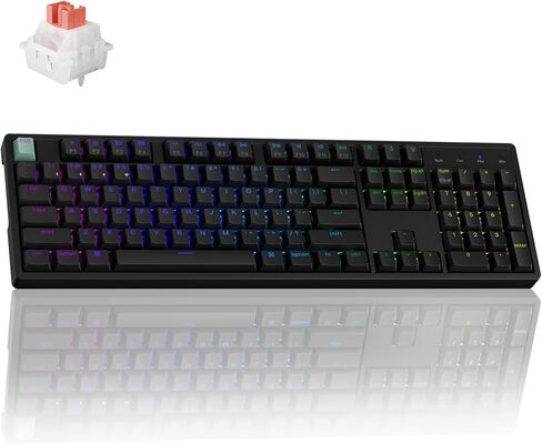 Keychron K10 HE Wireless Hall Effect Keyboard, Full-Size, Rapid Trigger, Adjustable Actuation, 2.4GHz/Bluetooth/Wired, RGB Backlit, Lime Silent Red Magnetic Switch, for Mac/Windows/Linux in Kuwait