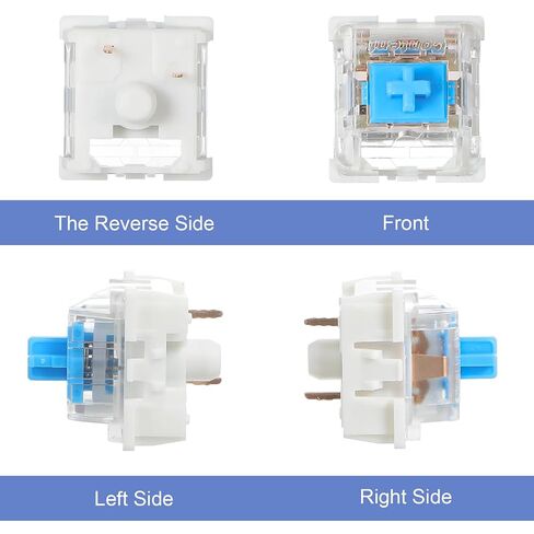 30Pcs Blue Switch Replacement, 3 PIN Mechanical Keyboard Switches, Clicky with Strong Tactile Feedback, Accurate Typing, Dustproof, Office and Gaming LED Keyboard Universal Replacement Parts in Kuwait