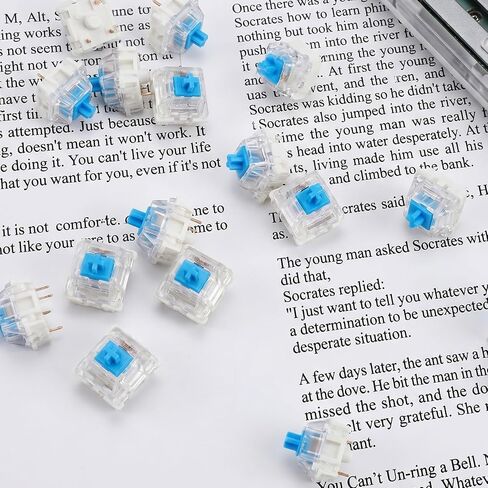 30Pcs Blue Switch Replacement, 3 PIN Mechanical Keyboard Switches, Clicky with Strong Tactile Feedback, Accurate Typing, Dustproof, Office and Gaming LED Keyboard Universal Replacement Parts in Kuwait