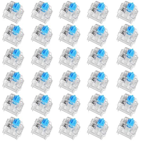 30Pcs Blue Switch Replacement, 3 PIN Mechanical Keyboard Switches, Clicky with Strong Tactile Feedback, Accurate Typing, Dustproof, Office and Gaming LED Keyboard Universal Replacement Parts in Kuwait