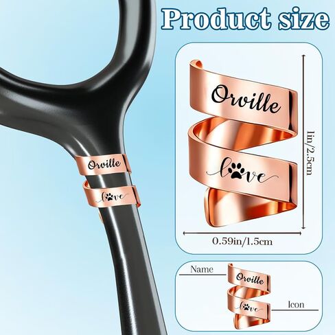 Personalized Stethoscope Name Tag Stethoscope Charms with Id Tag Custom Name Tag Stethoscope Accessories Gift for Nurse Doctor Medical Assistant Vets Med Students (Wave Style) in Kuwait