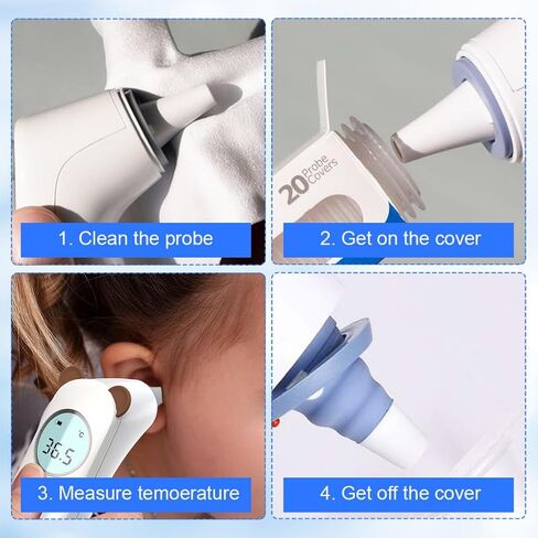 Ear Thermometer Probe Cover 100 Counts Lens Filters Refill Covers for All Braun Disposable Ear Thermometer Caps in Kuwait