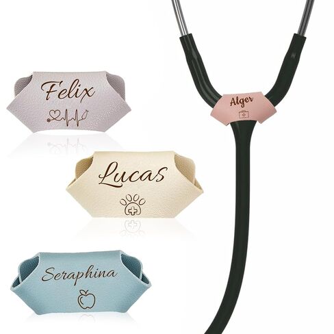Personalized Stethoscope Name Tag Stethoscope Charms with Id Tag Custom Name Tag Stethoscope Accessories Gift for Nurse Doctor Medical Assistant Vets Med Students (Wave Style) in Kuwait