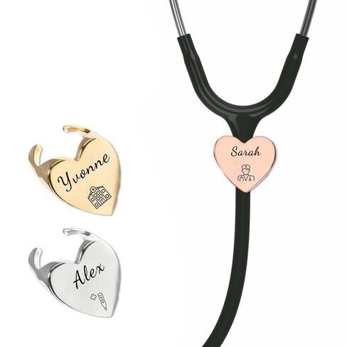 Personalized Stethoscope Name Tag Stethoscope Charms with Id Tag Custom Name Tag Stethoscope Accessories Gift for Nurse Doctor Medical Assistant Vets Med Students (Wave Style) in Kuwait