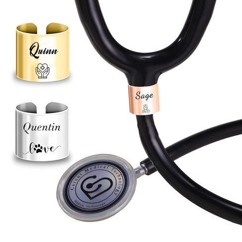 Personalized Stethoscope Name Tag Stethoscope Charms with Id Tag Custom Name Tag Stethoscope Accessories Gift for Nurse Doctor Medical Assistant Vets Med Students (Wave Style) in Kuwait
