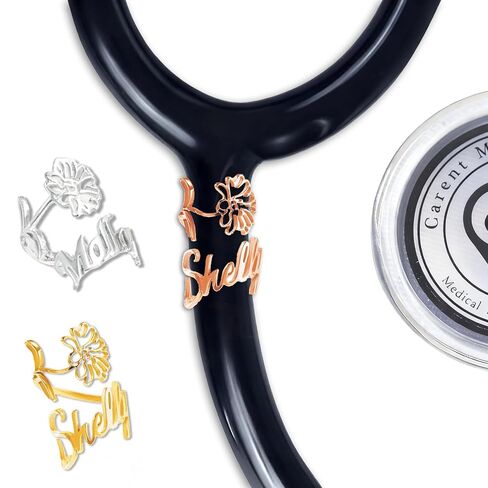 Personalized Stethoscope Name Tag Stethoscope Charms with Id Tag Custom Name Tag Stethoscope Accessories Gift for Nurse Doctor Medical Assistant Vets Med Students (Wave Style) in Kuwait