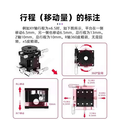 XYZR Four Axis Displacement Stage Manual Translation Sliding Table LTP60/90/125 1Pcs(LTP80-L-2(高精度)) in Kuwait