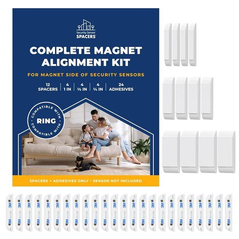 Adhesive Replacement Tape & Sensor Risers Bundle for ADT | Includes 24 Magnet Adhesives and 12 ADT Contact Sensor Spacers - Complete Home Sensor Installation Solution [Device/Magnet NOT Included] in Saudi Arabia