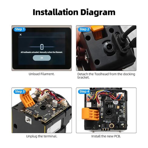 Upgrade Toolhead PCB for Snapmaker-U1 3D Printer: Printhead Circuit Board Extruder Hotend Adapter with High-Performance MCU CAN Bus Plug and Play for U1 Printing in Kuwait